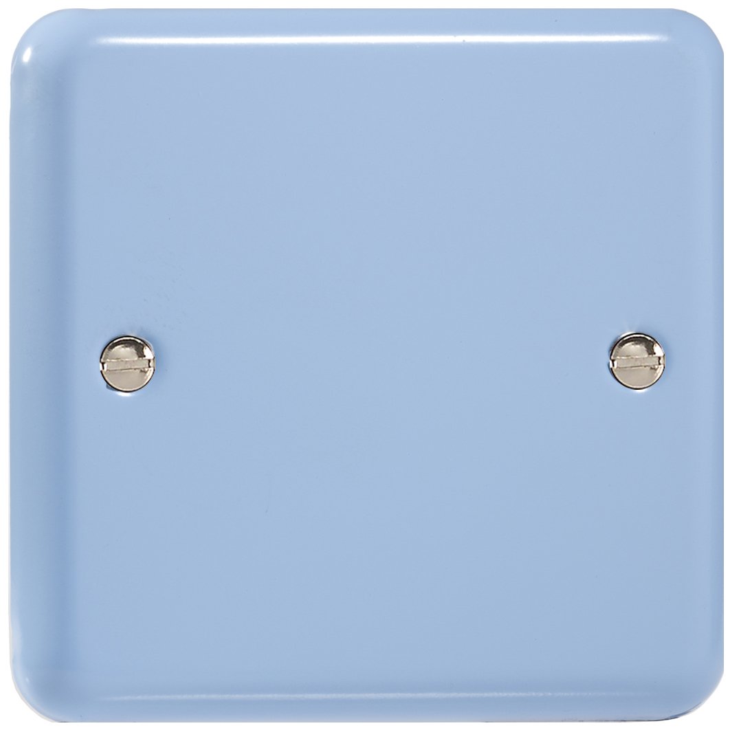 Varilight Single Blank Plate Duck Egg Blue