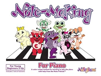 Staple Bound Note-Making for Piano: A color-coded piano book for kids with Note-Friend piano stickers. Book