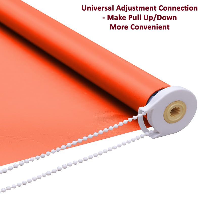 Image of Roller Blinds 300 GSM Polyester Fabric Waterproof & Sun Blockage Corded Roll Up and Down Blinds Curtains for Window, Door, Balcony (Orange Color 3 X 7.5 Feet, Pack of 1 Piece)