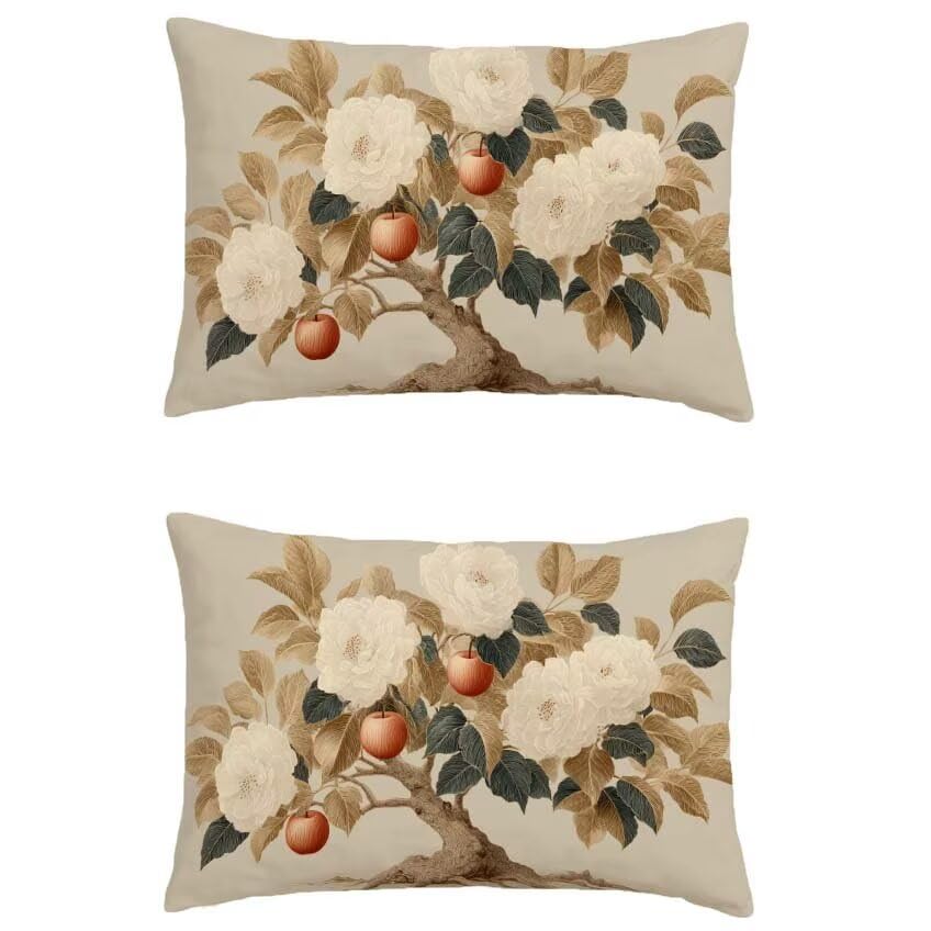 Housse coussin exterieur d'automne pour décoration de patio en lin