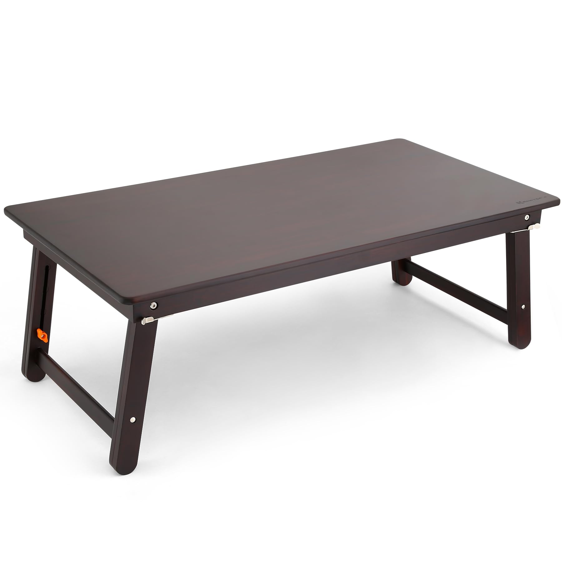 Nnewvante Large Size Floor Desk, Folding Low Coffee Table, No Assembly Required, Adjustable Floor Table for Breakfast Gaming Writing 33.5"x17.7" Black Walnut