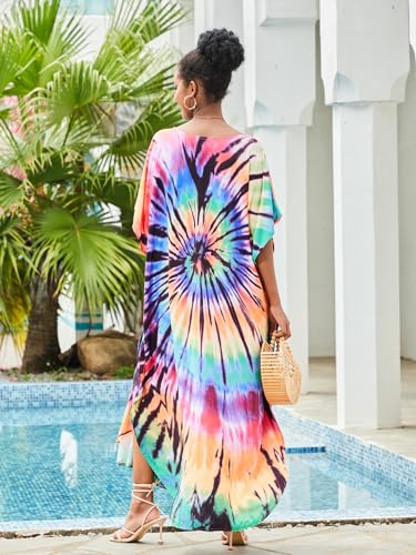 Image of Kaftan Dresses for Women Plus Size Bathing Suit Cover up Caftan Maxi Beach Dresses