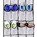 24 Large Pockets Hanging Over The Door Shoe Organizers with 4 Steel Over The Door Hooks (Grey)
