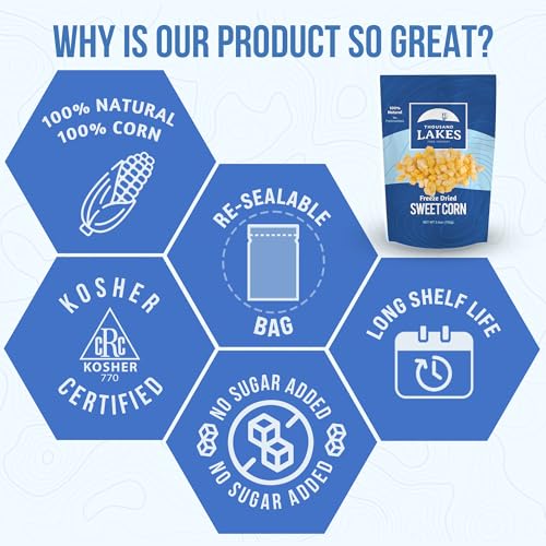 image for Thousand Lakes Freeze Dried Vegetables - Sweet Corn - Bulk 1 Pound (16