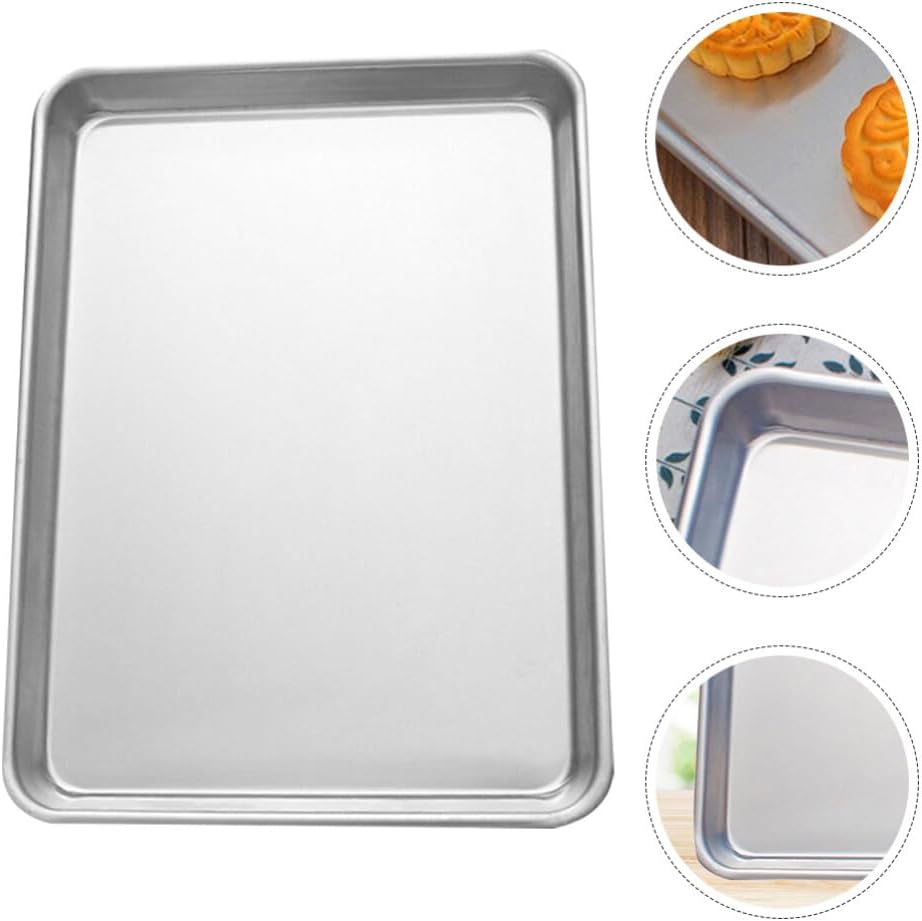Alipis 2pcs Rectangle Baking Pan Non-stick Aluminum Bakeware for Cakes Cookies and Roasting Baking Tray and Desserts