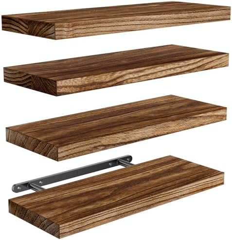 Pipishell Wandregal Holz, 40 cm Regal Wand, Paulownia Küchenregal...