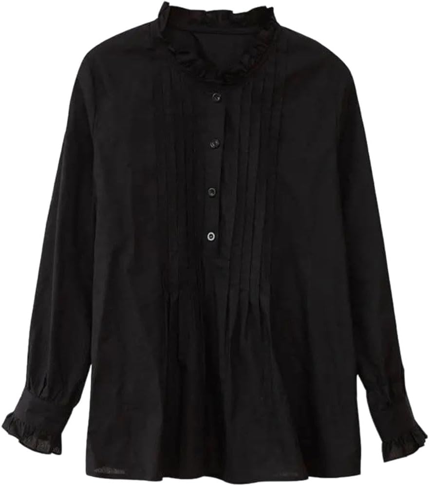 Women Office Plus Size Loose Shirts Long Sleeve Belly Cover Fall Casual Slim Blouse