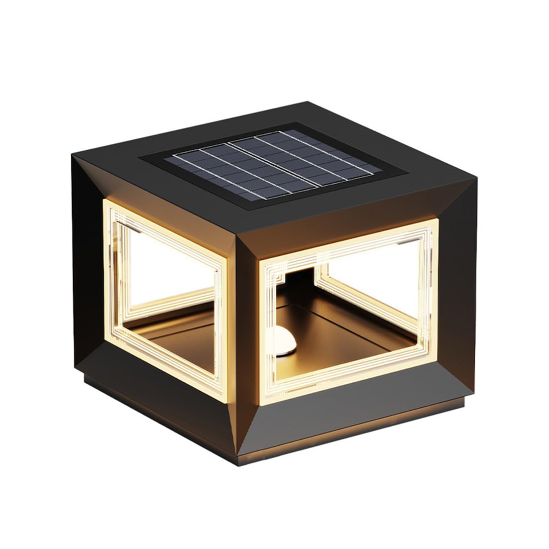 Lampadaire Carré À LED Pour Extérieur, Étanche, Noir