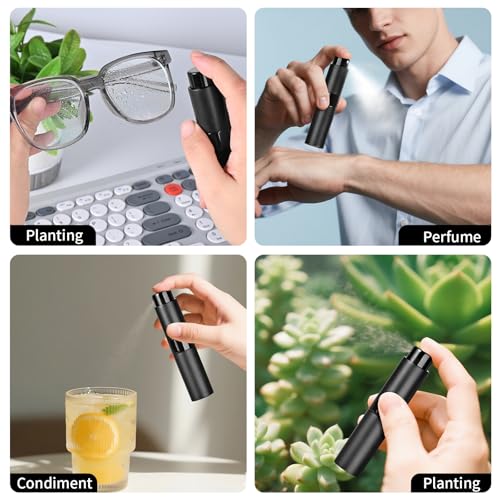 Perfume Travel Refillable Atomizer 8ML (3PCS) - Empty Cologne Spray Bottle, Portable & Leakproof Sprayer for Travel (Black) 6