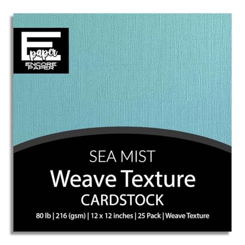 Sea Mist—12x12 Textured Cardstock | 80lb Textured Blue Scrapbook Paper
