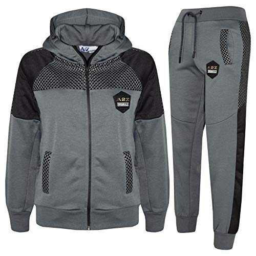 A2Z 4 Kids Survêtement De Sport Pour Garçons Et Filles Combinaison De Jogging - T.S Mesh 304 Charcoal 11-12