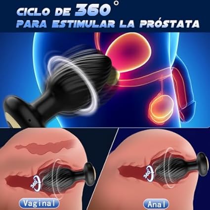 Plug Anal Vibradorador Hombre Juguetes Sexuales, Plug Anales,con Vibración Juguetes Eróticos para Pareja Sexuales con 7 Giratorios 7 Vibratorios, Vibrador Anal Bolas Anales Consoladores.. Para Hombre
