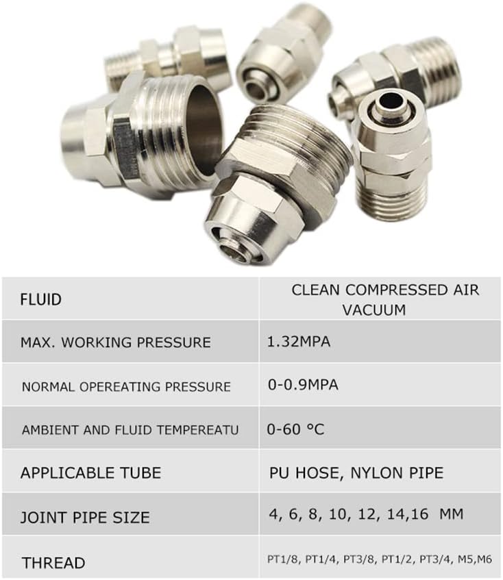 1PCS Hose Tube Male Thread Pneumatic Fittings Quick Joint Coupler Connector,KL-PC12-02