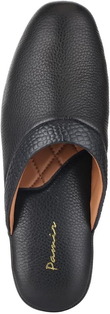 PAMIR Mens Premium textured Leather House Slippers with Memory Foam - Image 3