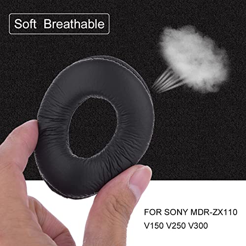 Headphones Pads for Ear Pads for MDR V150 Soft Leather Headphones Replacement Pads 2 works Round Replacement Ear Pads for MDR-ZX110 V150 V250 V300 Ear Pads Cushion Leather Foam Ear Pads - Image 4
