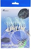 Sand Dab Rigs #E, 10 Pcs Glow-in-The-Dark with 10 Hooks, for Deep Sea Saltwater Bottom Fishing, Ideal for Sand Dabs, Rockfish & Offshore Species
