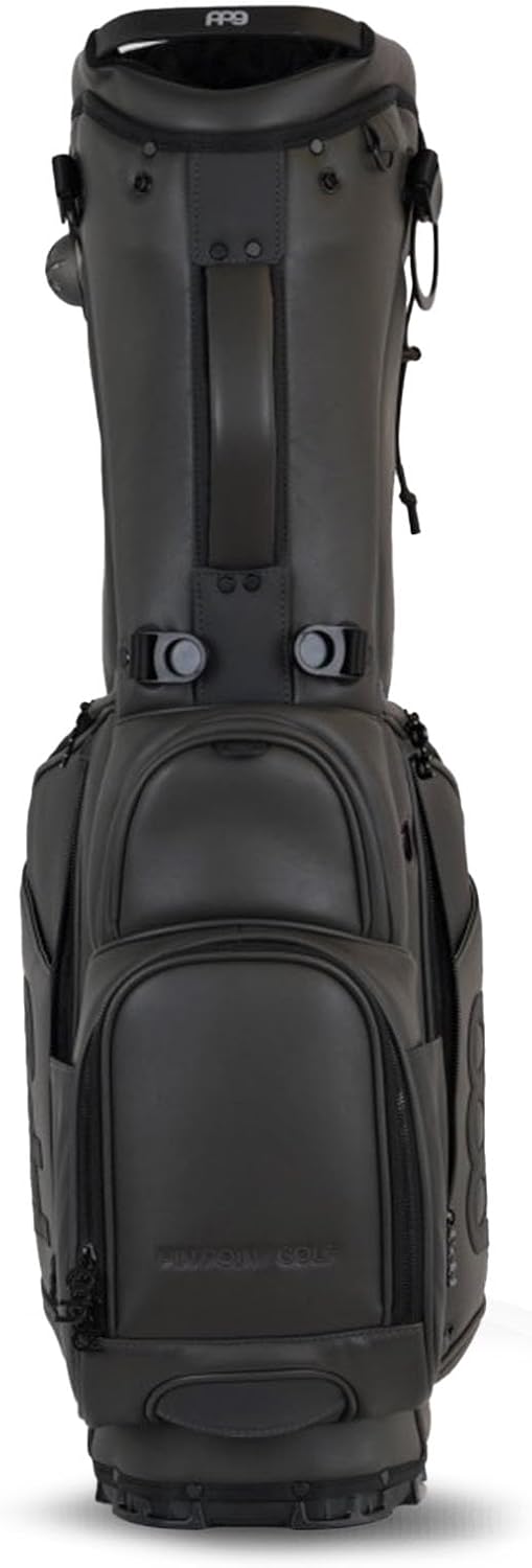 PPG Pin Popint Golf Triumph Series Stand Bag, 6-Way Club Divider, Protective Cover, Multiple Pockers for Organization, Easily Attaches to Pushcar & Trolley, Onyx