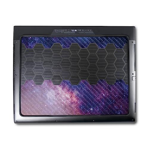Image of MightySkins Carbon Fiber Skin Compatible with Alienware M18 R1 (2023) Full Wrap Kit - Violet Stars | Protective, Durable Textured Carbon Fiber Finish | Easy to Apply & Change Styles | Made in The USA