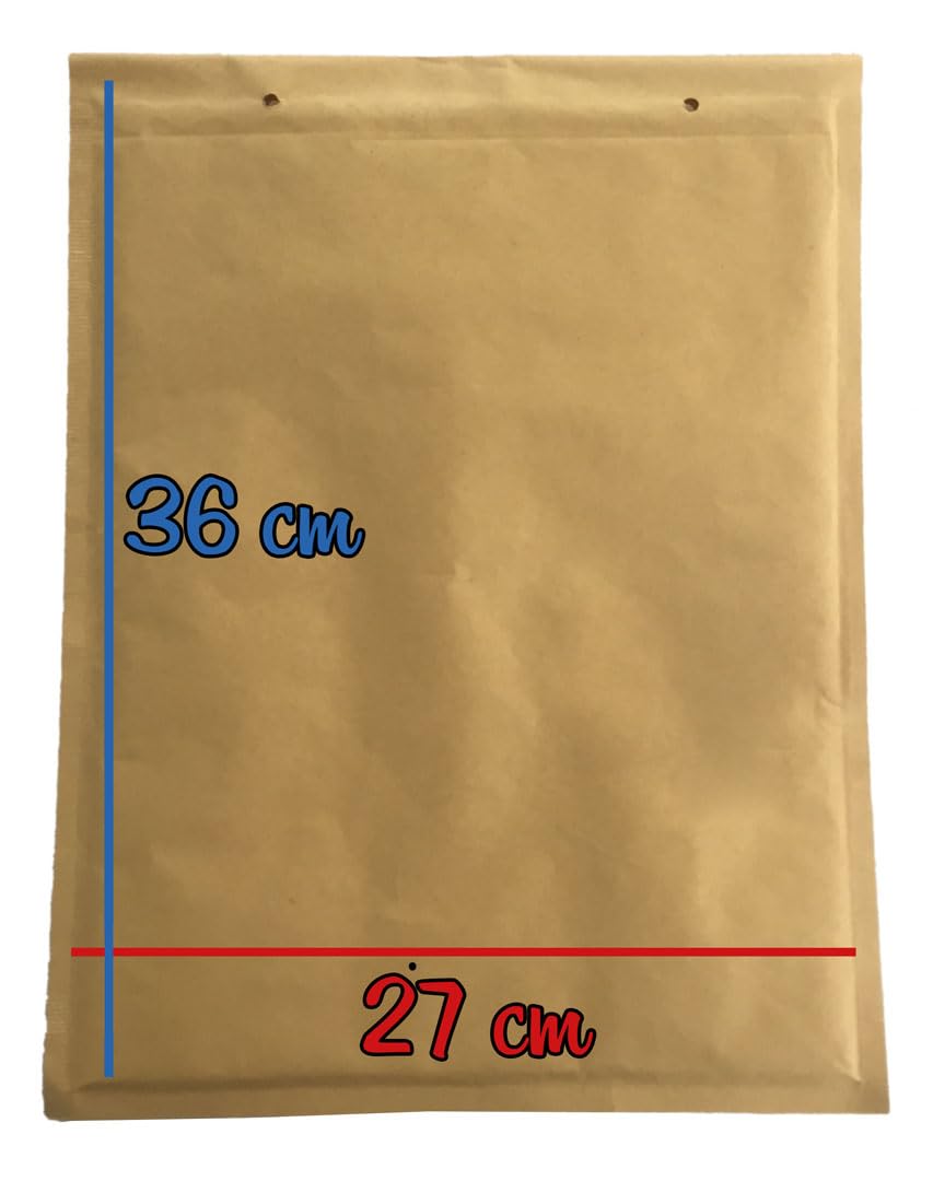 GMS – 100 Sobres Acolchados con Burbuja 27x36cm de Alto Gramaje para Protección y Seguridad en Envíos y Transporte, Cierre Autoadhesivo Resistente, Ecológicos, Color Marrón (100 Sobres (27x36cm))