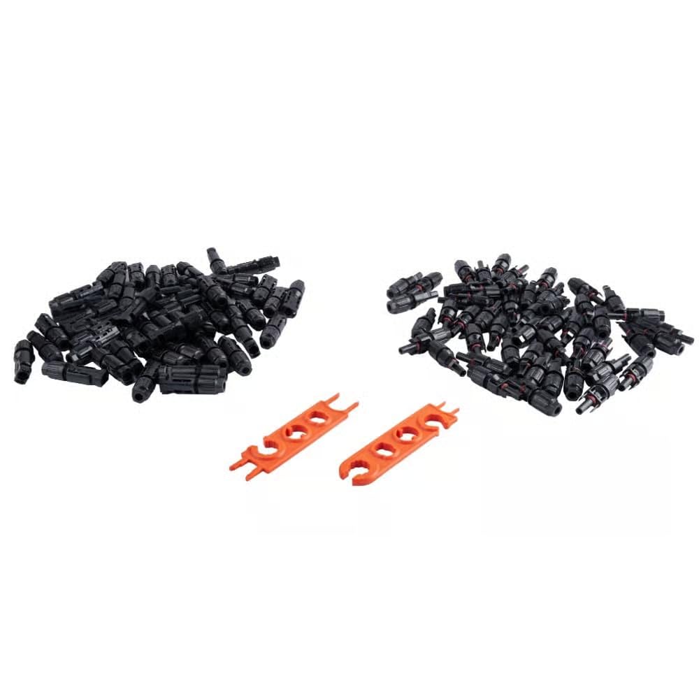 Offgridtec 50 pares de conectores solares PV 6 mm², IP67, 1000 V, 25 A, conectores crimpados con llave de desbloqueo, cobre estañado, 4 mm, sistema de conexión de bloqueo para cables solares, módulos