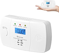 HEIMAN Carbon Monoxide Detector CO Detector with Exchangeable Battery and Test Button and LED Status Light, 10 Year Sensor