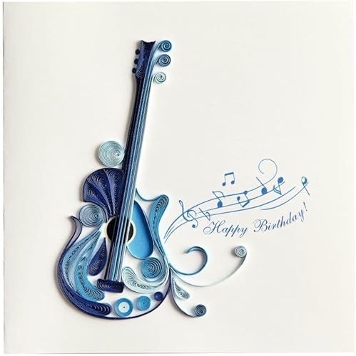 Miniatura 3 de NIQUEA.D Tarjeta de Feliz Cumpleaños, Guitarra Quilled (NB-0077)