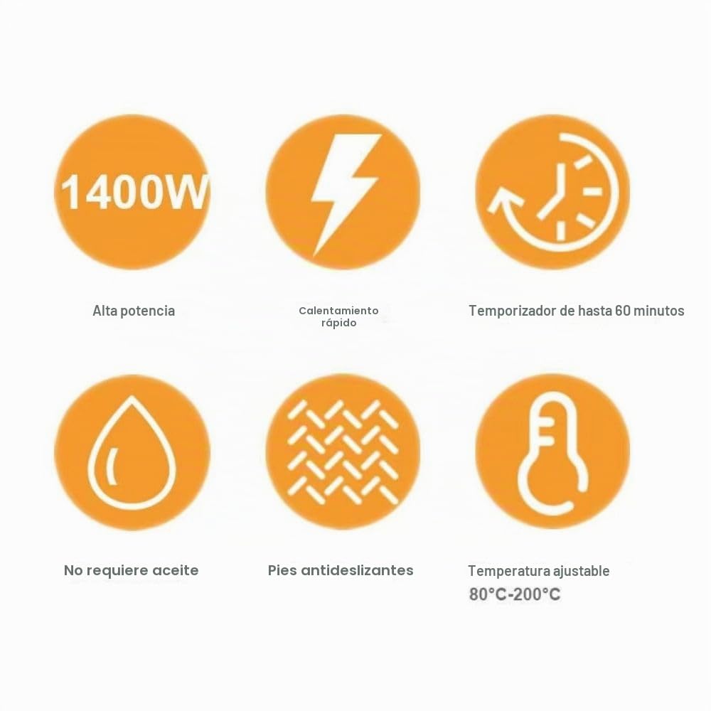 Freidora de aire 5.5 L freidora sin aceite 1400 W pantalla táctil 80‑200 °C,Temporizador 60 min, freidora aire bajo consumo, air fryer para 4‑6 personas,Cocina sana,fácil de usar y limpiar