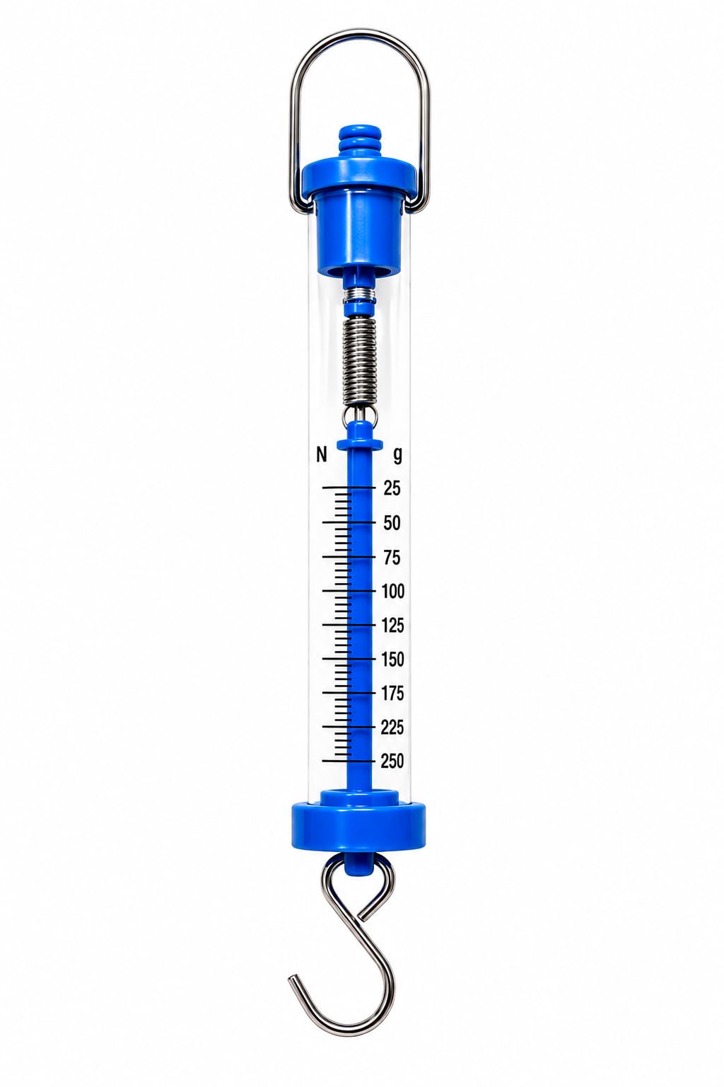 Acrylic Tubular Dynamometer Spring Balance, Capacity, with Hanging Ring and Weight Load Hook, for Students (Capacity 250gm)-picture-10