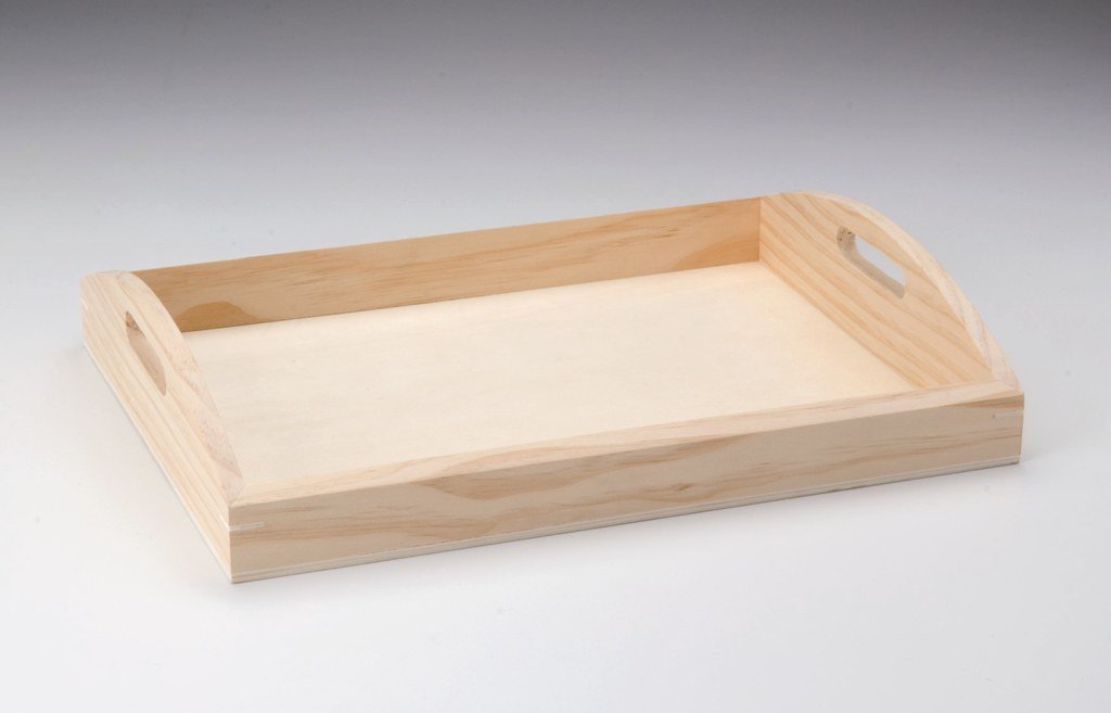 Glorex Wooden Serving Tray, Natural, 36 x 28 x 7 cm