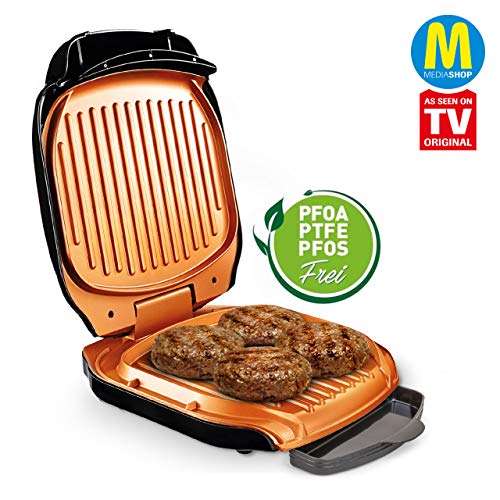 LIVINGTON Low Fat Grill – kompakter Kontaktgrill für fettarmes Grillen – Elektrogrill mit Antihaft-Keramikbeschichtung… – Bild 3