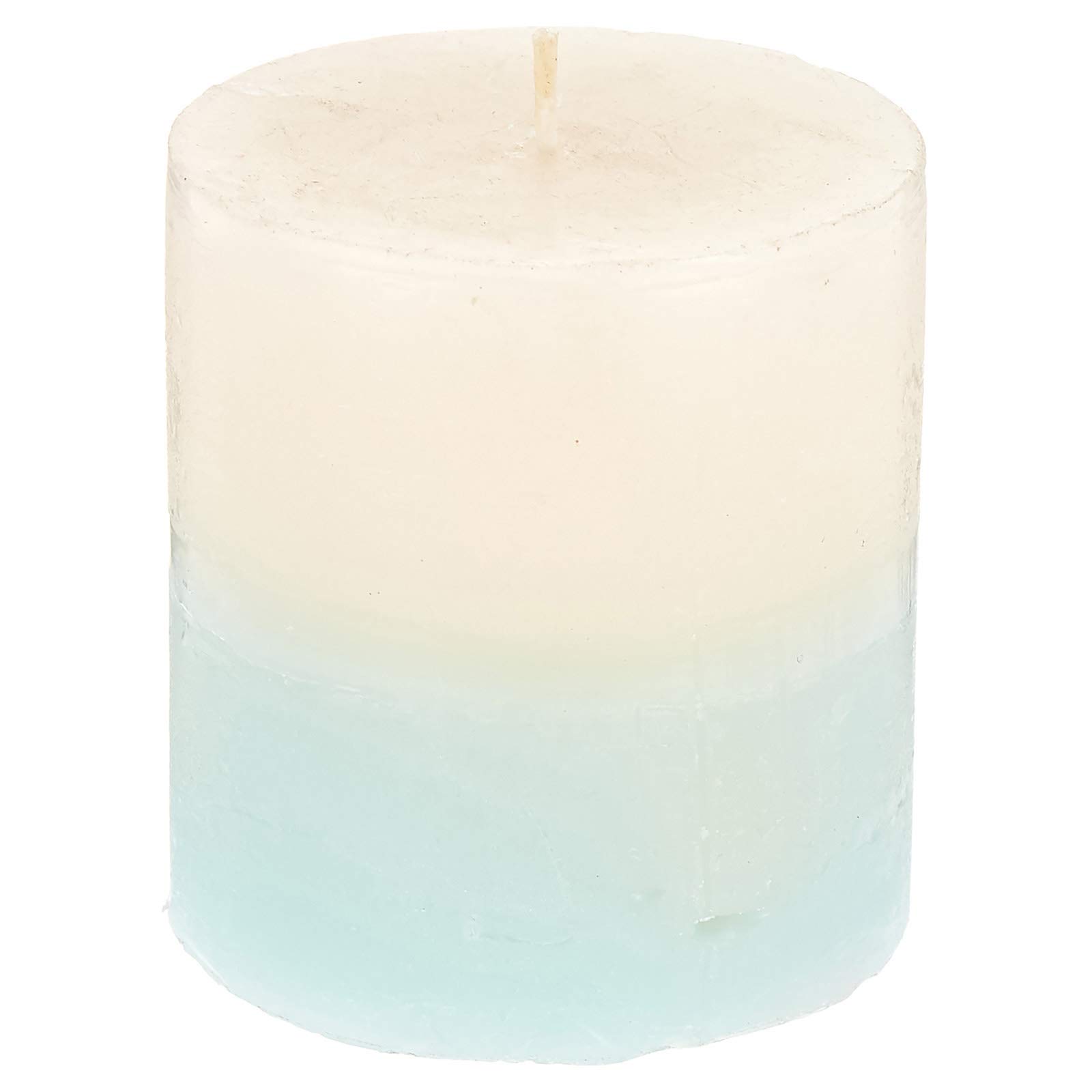 Harmony Unscented 2 Layer Color Pillar Candle, Blue/White