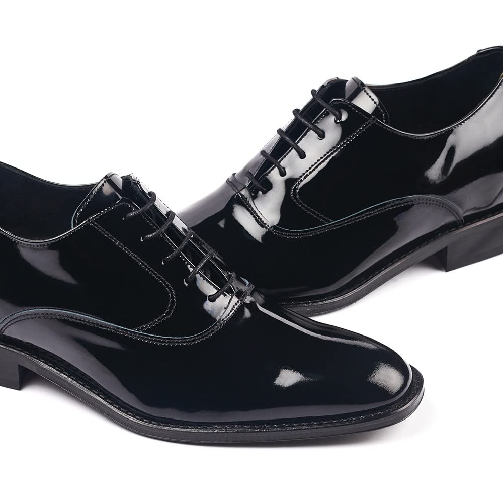 MASALTOS Zapatos de Hombre con Alzas Que Aumentan Altura hasta 7 cm. Fabricados en Piel. Modelo Charol