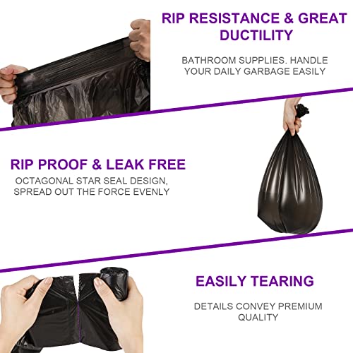 Black Small Trash Bags Protect Your Privacy, Ryobyo Ultra Thick 4 Gallon Trash Bag, Unscented Small Garbage Bags For Kitchen, Bathroom, Bedroom, Office, Camping (180 Counts) #TOP2