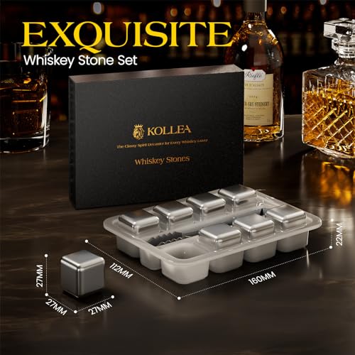 🏡🍽️Kollea Whiskey Stones – 8-Pack Stainless Steel Chilling Rocks | Reusable Metal Ice Cubes for Bourbon, Scotch, Gin & Beer | Cool Gift for Men, Dad & Drink Lovers - Image 3