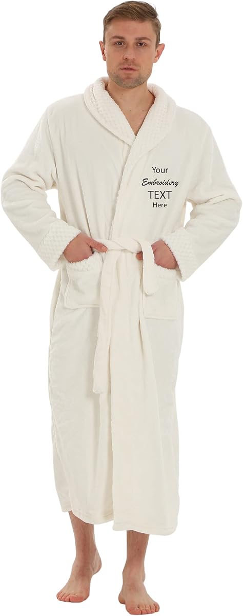 Plush Robe for Women and Men - His and Her Robes with Personalization Options - Super Soft Luxurious Spa Bathrobes