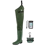 TIDEWE Hip Wader, Lightweight Hip Boot for Men and Women, 2-Ply PVC/Nylon Fishing Hip Wader Green Size 14