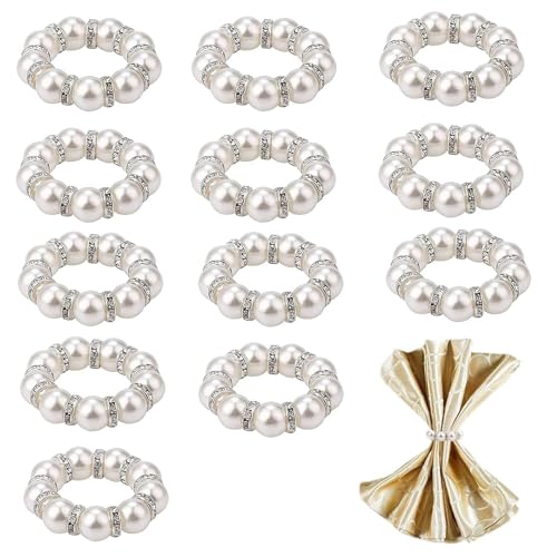 Pearl Napkin Rings, 12 Pcs Pearl Napkin Ring Holders christmas Rings Napkin Buckles Table Decor Napkin Buckles Table Decor for Dinner Wedding Banquet Party Thanksgiving Christmas, 3CM - Cosy Home Interiors Pearl Napkin Rings, 12 Pcs Pearl Napkin Ring Holders christmas Rings Napkin Buckles Table Decor Napkin Buckles Table Decor for Dinner Wedding Banquet Party Thanksgiving Christmas, 3CM