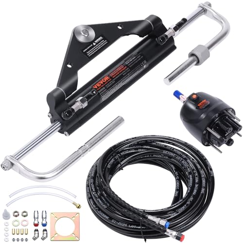 VEVOR 150HP Hydraulic Outboard Steering Kit Boat Marine System, Built-in Two-Way Lock Cylinder, 150HP Pump and High-Strength Nylon Hose for Single Station, Single-Engine use by VEVOR - Used condition - US$318.36
