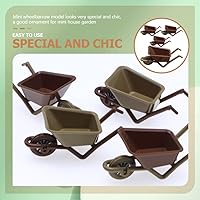 Vista 8 de Zerodeko Mini carretilla modelo 3.54x1.57x1.57in para mini casa accesorios micro paisaje decoración casa de muñecas exhibición