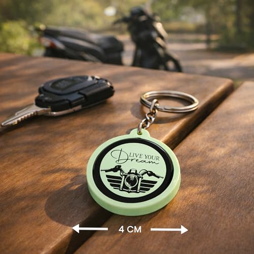 Image of Mi Glow Store Glow in Dark Keychain for Bike Men | Gift for Man | Bike Accessories | Charges in Light Glows in Dark | Key chain for Bike
