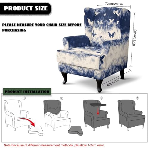 Funda para sillón protector de muebles elástico universal de 2 piezas 8