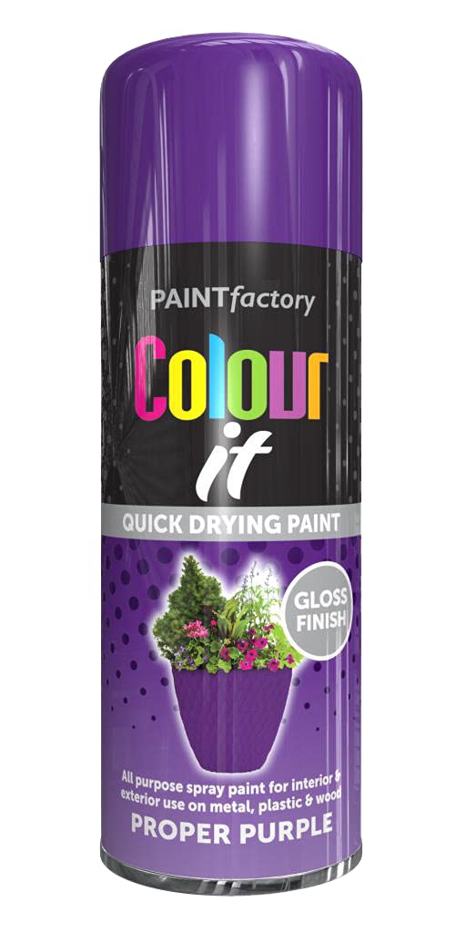 2 x All Purpose Proper Purple Aerosol Spray Paint 250ml Quick Drying Spray,Fast Dry and Excellent Coverage for Wood, Metal, Plastic and more