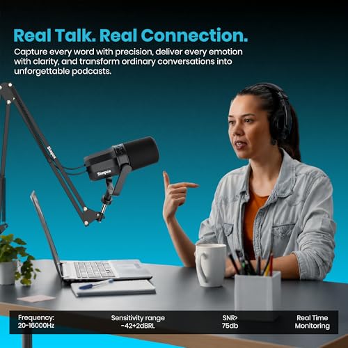 Image of Simpex (SDM-003 USB /XLR Dynamic Microphone for Podcasting, Gaming, Streaming, Recording, Focused Recording Pure Sound no Noise