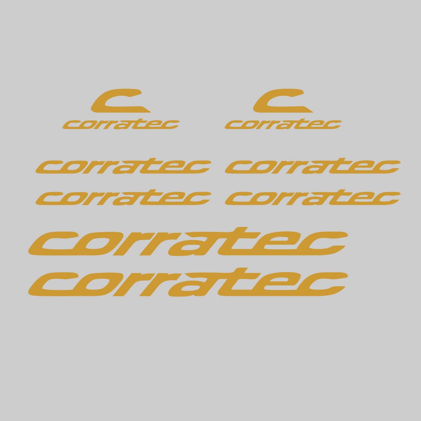 VVWV Corratec Bicycle Stickers and Graphics for Cycle Body Mountain Bike Racing Combo Vinyl Die-Cut Decals Gold Pack of 8