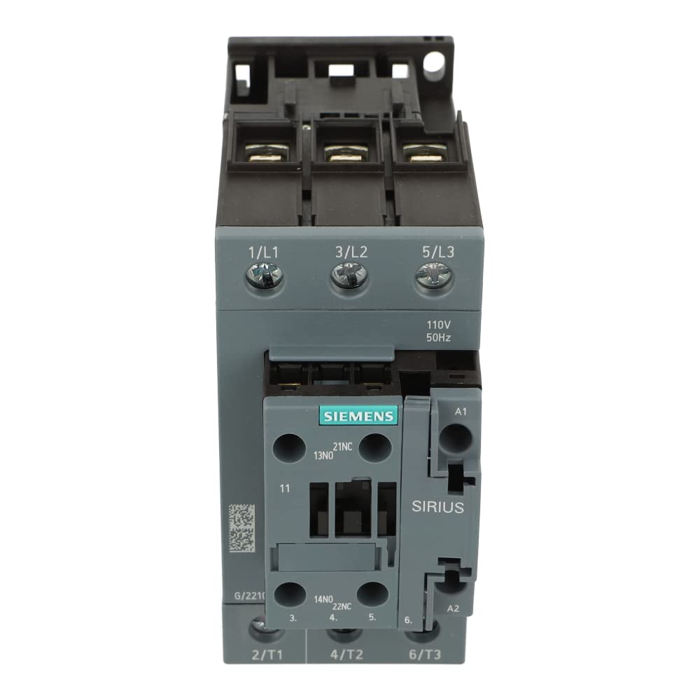 3RT2036-1AF00 | SIEMENS CONTACTOR AC3 22KW/400V 1NO+1NC 110VAC 50HZ 3POLE SIZE S2 SCREW TERMINAL