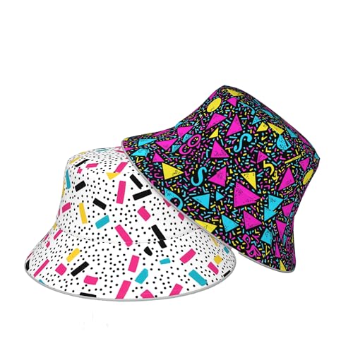 Image of Bucket Hat Double-Side-Wear Reversible Sun Hat Beach Travel Hiking for Women Men