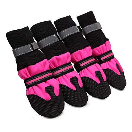 Jim Hugh Warm Pet Booties Anti Slip Sole Breathable Puppy Sports Sneakers for Cold Weather