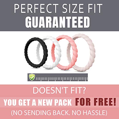 Image of Egnaro Women's Silicone Anniversary Rings, 2.5mm Wide 1.8mm Thick Stackable Rubber Wedding Band, Thin Stylish Comfort Fit Silicone Ring for Nurse, Workout, Work, Pregnancy, Travel, Daily Gift