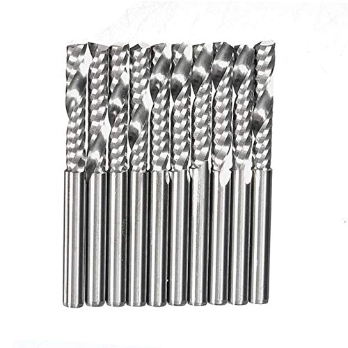 wana Portátiles Molino de Extremo, 3,175 mm 17 mm Cel 1 carburo de la Flauta del Molino de Extremo Herramientas eléctricas (Color : Silver)