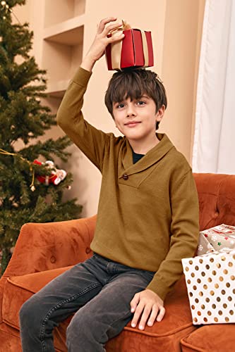 Makkrom Toddler Baby Boy Girl Shawl Collar Pullover Cable Sweaters Knit V Neck Christmas Fall Wniter Outfit4